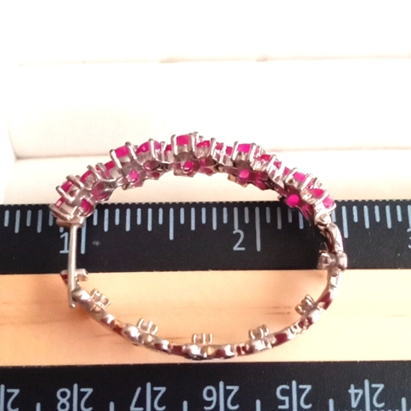 AFRICAN RUBY, CAMBODIAN ZIRCON INSIDE OUT EARRINGS - Picture 5 of 9